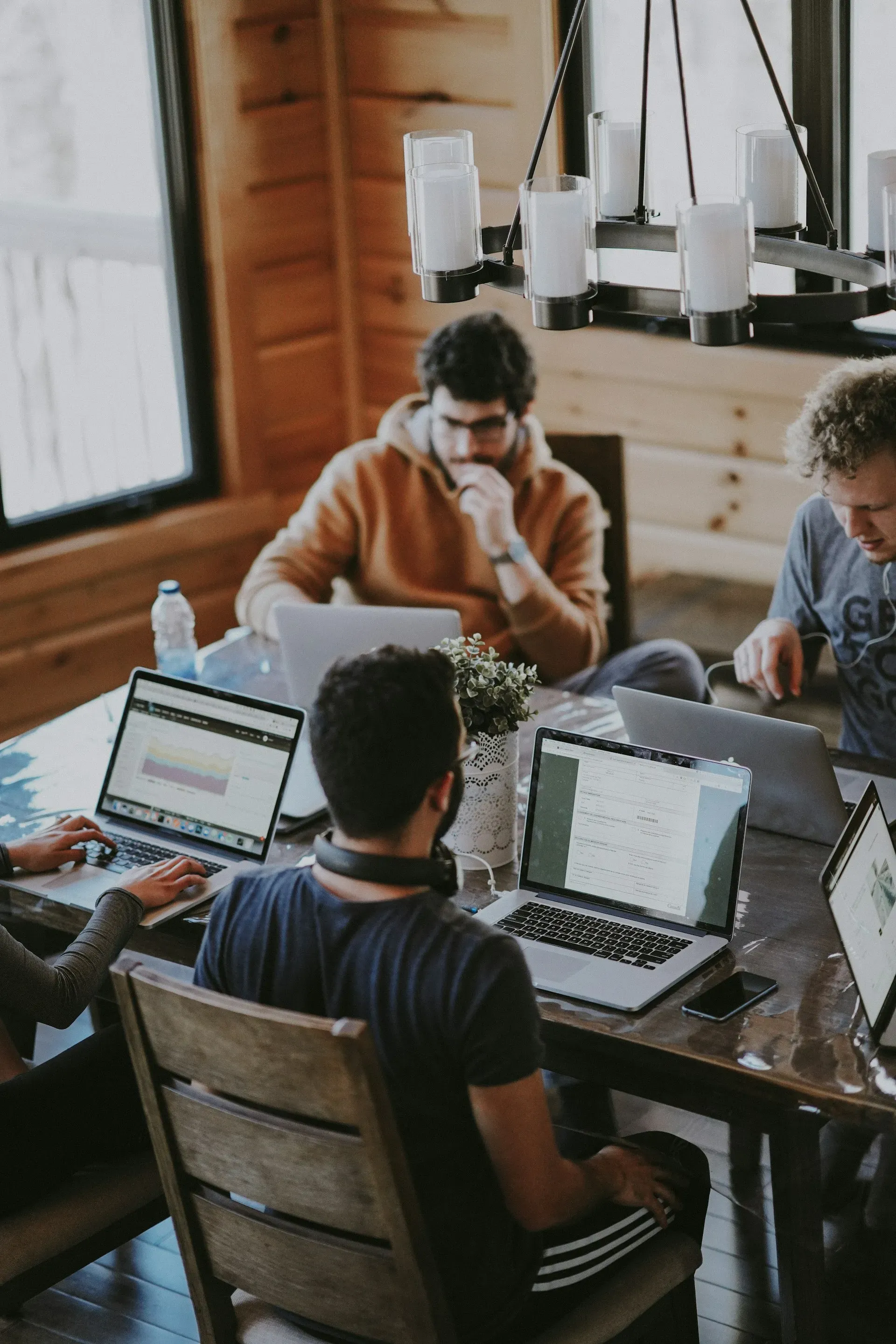 Team of professionals collaborating in a modern office