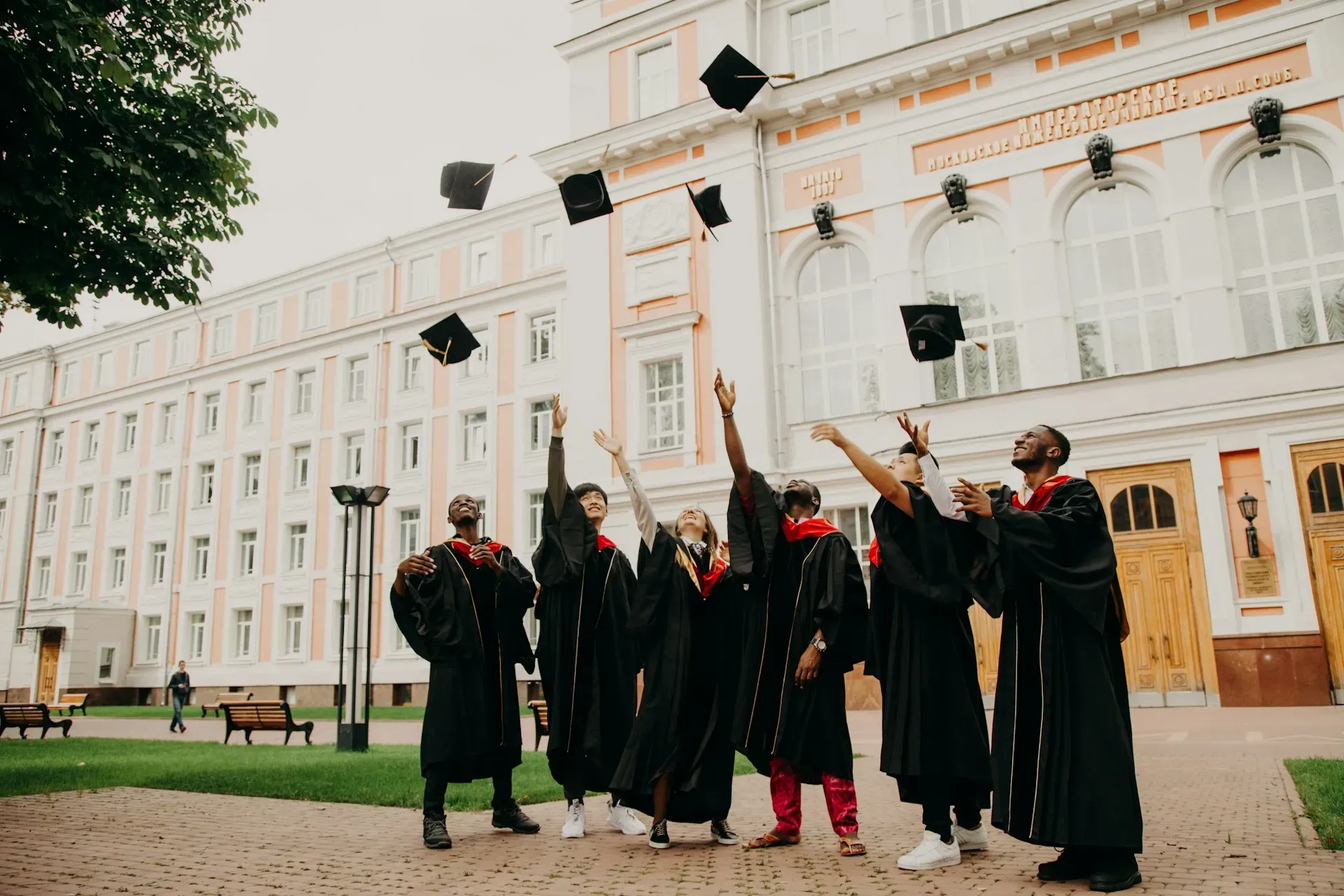 Graduates celebrating at their graduation ceremony